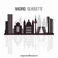 Kostenloser Vektor skyline von madrid im flachen design