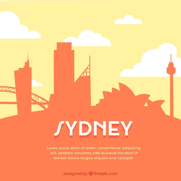 Kostenloser Vektor skyline von sydney