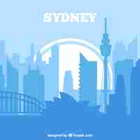 Kostenloser Vektor skyline von sydney