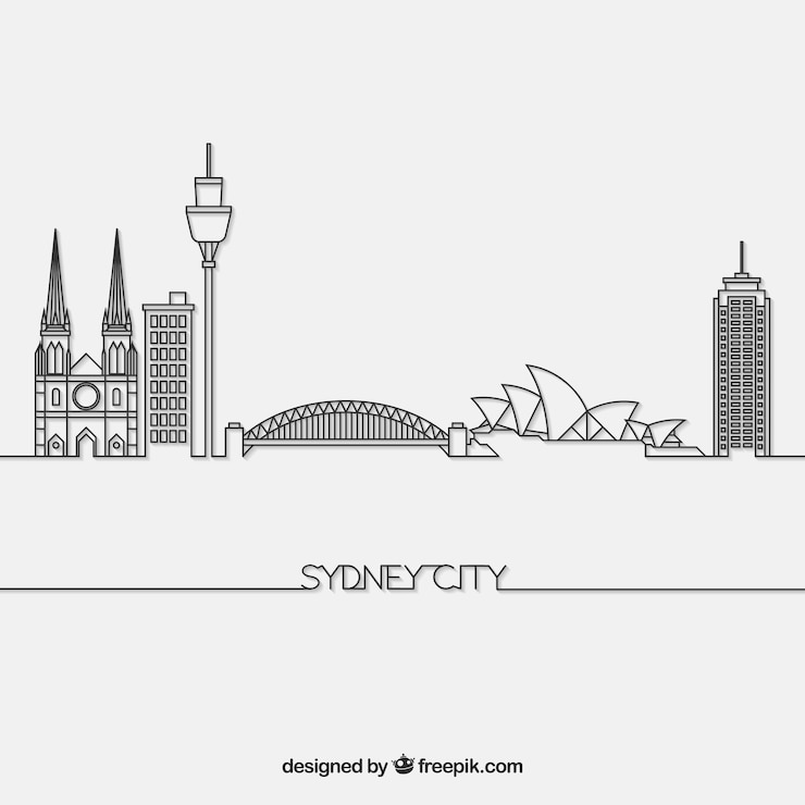 Kostenlose Vektor skyline von sydney