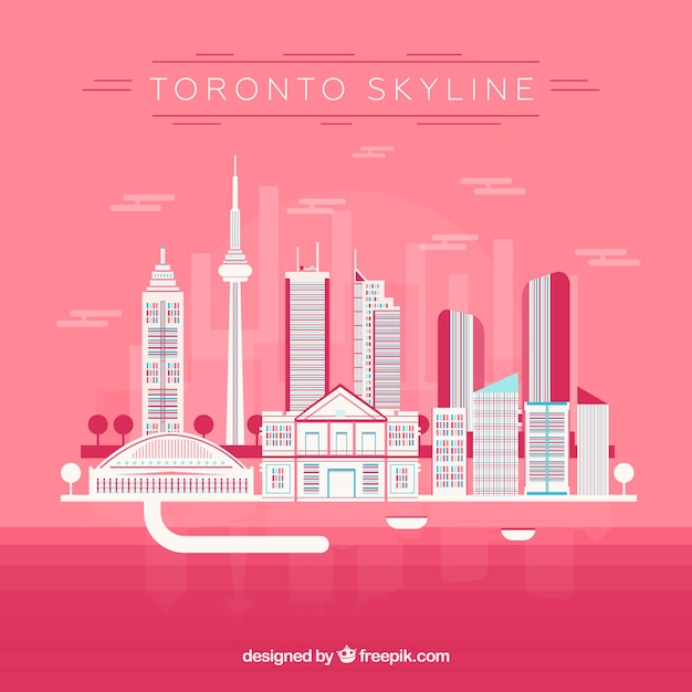 Skyline von toronto auf rosa hintergrund