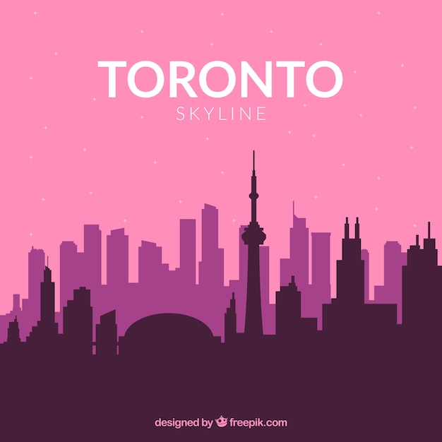 Skyline von toronto in rosa tönen