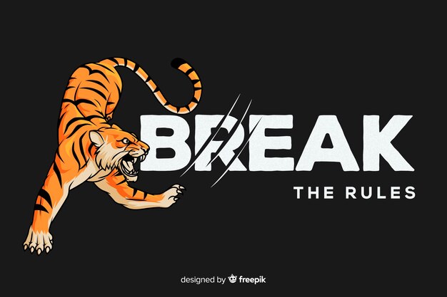 Slogan mit realistischem Tigerhintergrund