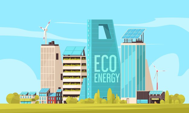Smart City Bewohner freundliche Wohnanlage mit effizientem Land und grün sauberen Öko-Energieverbrauch