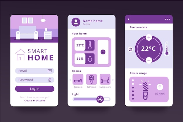 Kostenloser Vektor smart home app