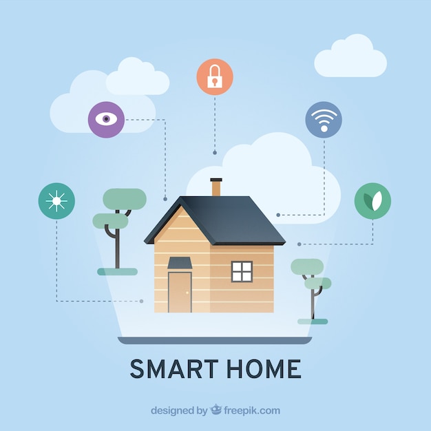 Smart home hintergrund mit gerät