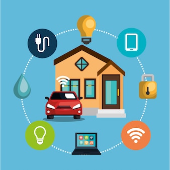 Smart-home-technologie-set-symbol