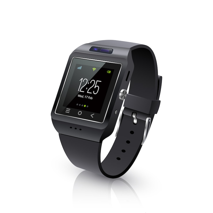 Kostenlose Vektor smart watch realistic image black