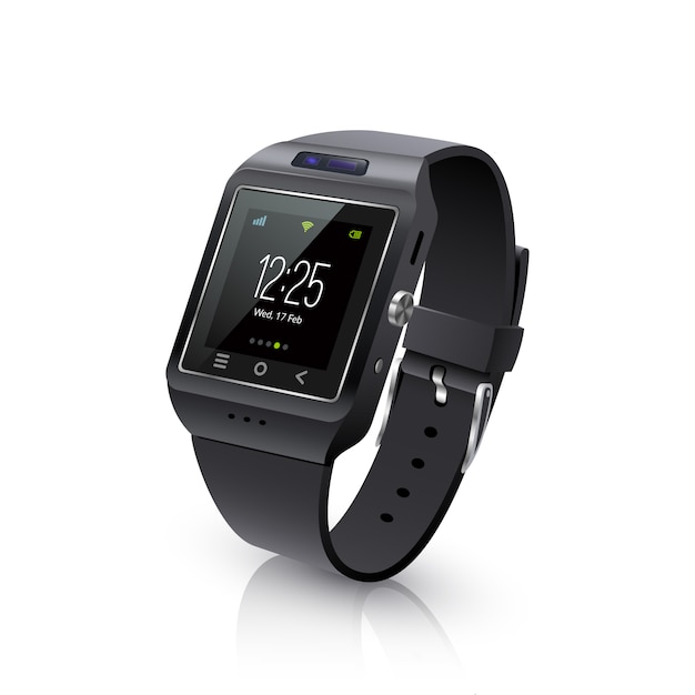Smart Watch Realistic Image Black