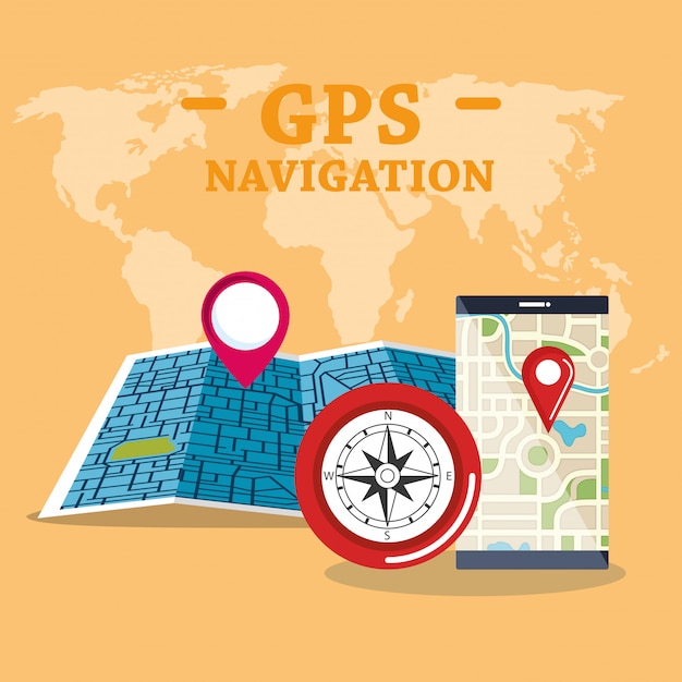 Smartphone mit gps-navigations-app