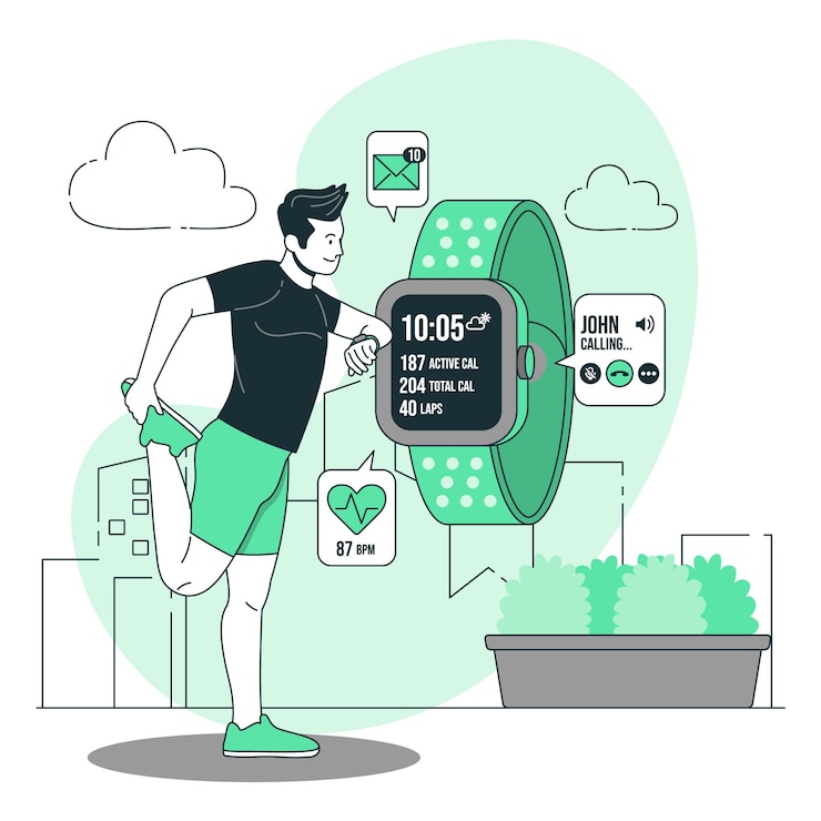 Kostenlose Vektor smartwatch-konzeptillustration