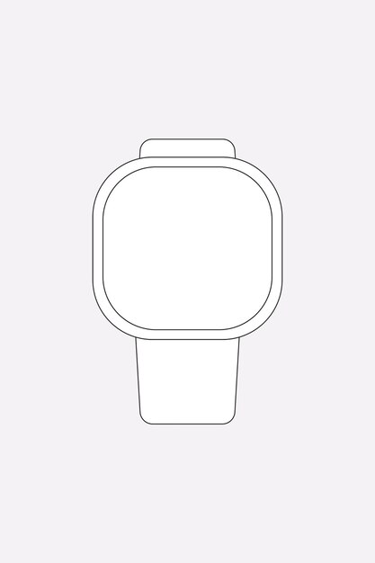 Smartwatch-Umriss, Gesundheits-Tracker-Gerät-Vektor-Illustration