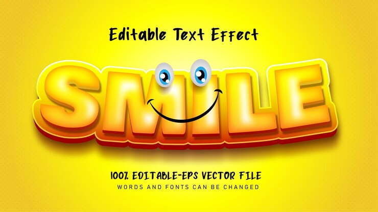 Kostenlose Vektor smile text-effekt