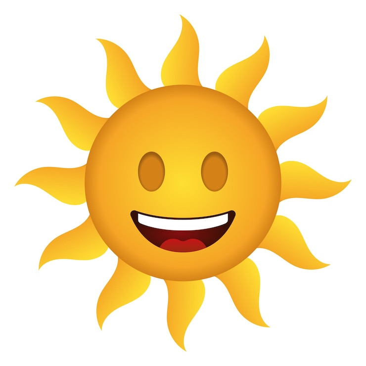 Kostenlose Vektor smiley-gesichts-sonnen-gradienten-stil