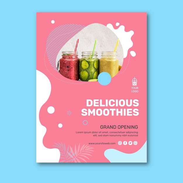 Kostenloser Vektor smoothies bar poster