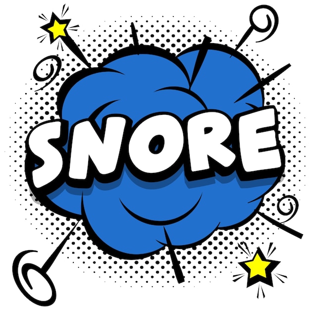 Snore comic helle vorlage mit sprechblasen auf bunten rahmen