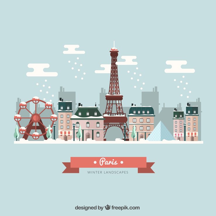 Kostenlose Vektor snowy paris