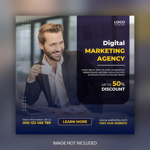 Social-Media-Beitrag für digitales Marketing und Corporate-Web-Banner-Vorlage