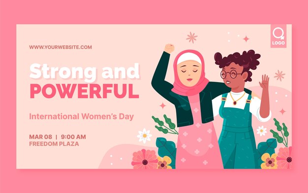 Social-Media-Beitragsvorlage für die Feier zum internationalen Frauentag