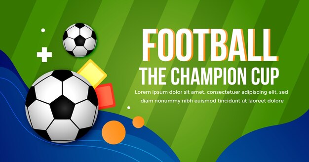 Social-Media-Beitragsvorlage für Fußball mit Farbverlauf