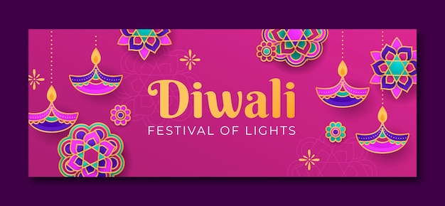 Social-media-cover-vorlage für die feier des diwali-festes