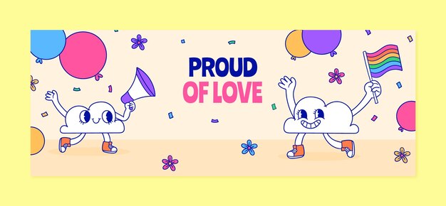 Social-Media-Cover-Vorlage für die Feier des Pride Month