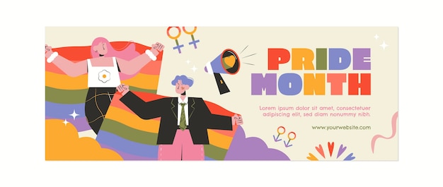 Social-Media-Cover-Vorlage für die Feier des Pride Month