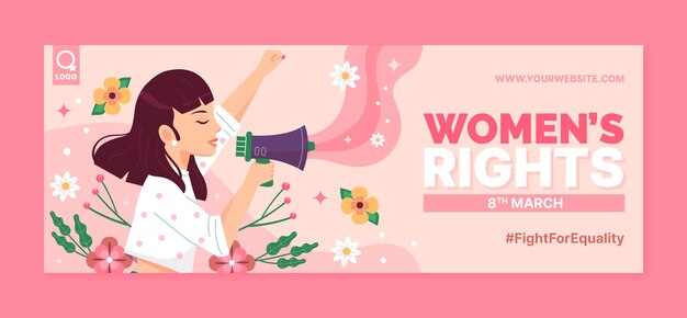 Social-Media-Cover-Vorlage für die Feier zum internationalen Frauentag