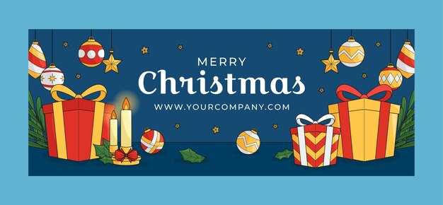 Social-Media-Cover-Vorlage für die Weihnachtsfeier