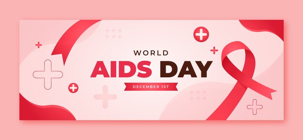 Social-Media-Cover-Vorlage zum Gedenken an den Welt-Aids-Tag
