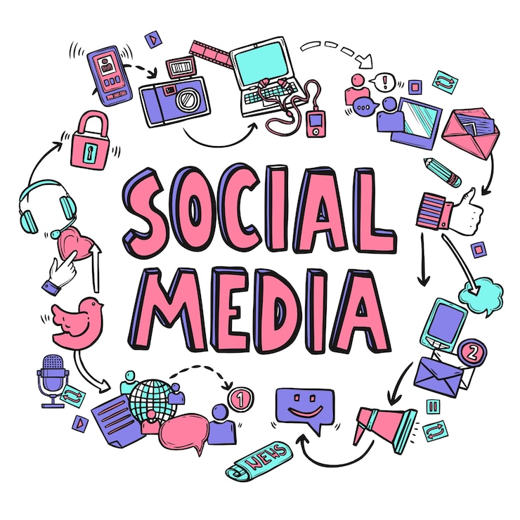 Kostenlose Vektor social-media-design-konzept