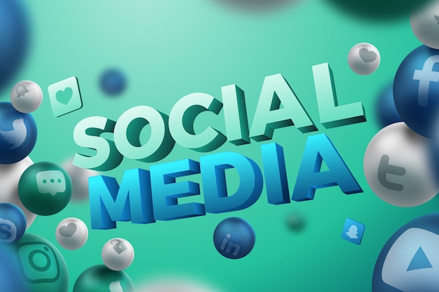 Social Media-Hintergrund in 3d