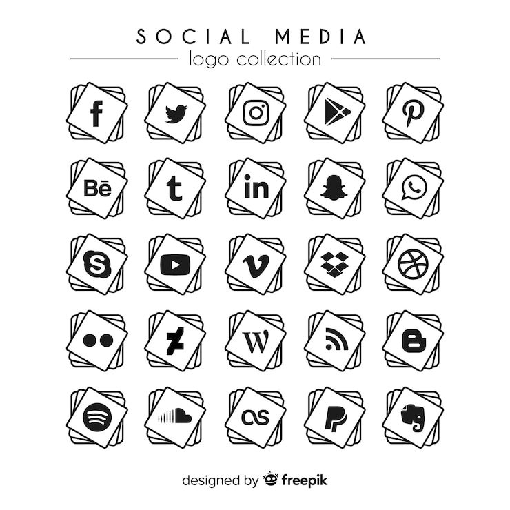 Kostenlose Vektor social media-logo-sammlung
