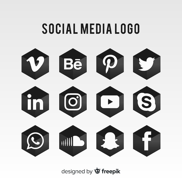 Kostenloser Vektor social media-logo-sammlung