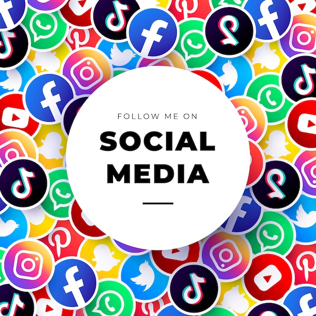 Social Media Logos Hintergrundvorlage