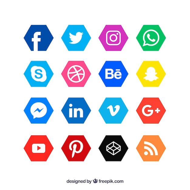 Social media-logosammlung in der flachen art