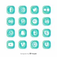 Kostenloser Vektor social media-logosammlung