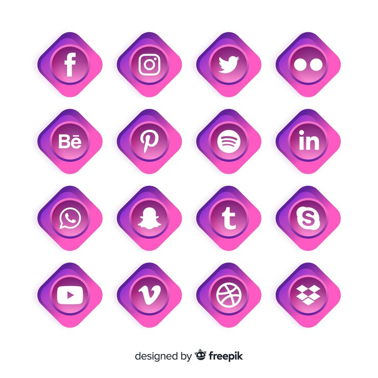 Kostenlose Vektor social media-logosammlung