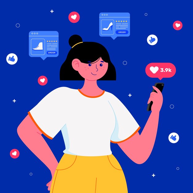 Social-Media-Marketing-Konzept für Mobiltelefone