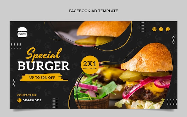 Social-Media-Promo-Vorlage für flaches Essen