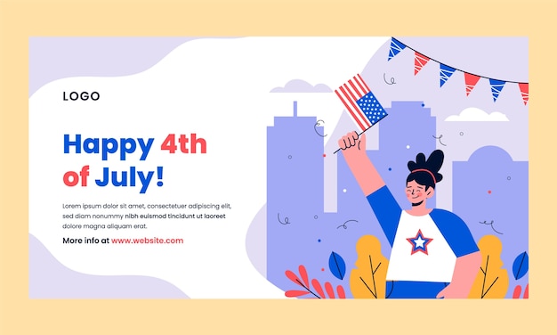 Social-media-werbevorlage für die amerikanische feiertagsfeier am 4. juli