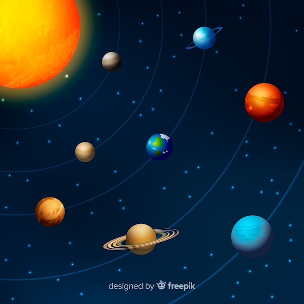 Solarsystem-schema mit realistischem design