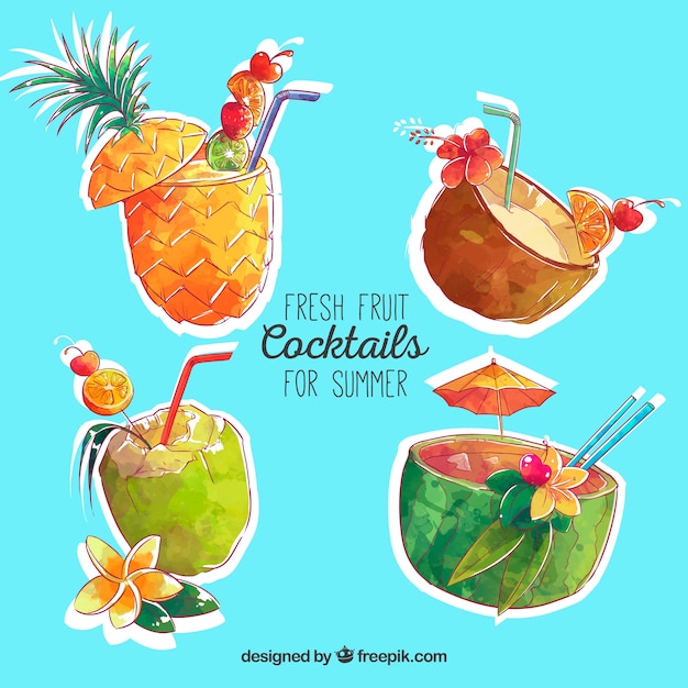 Sommer-cocktails aquarell-design