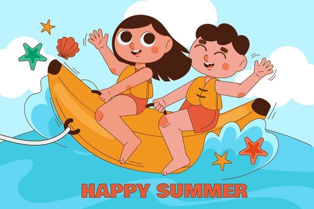 Sommer handgezeichneter Hintergrund