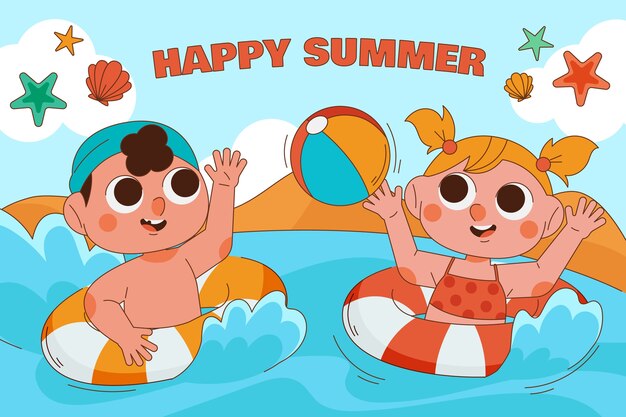 Sommer handgezeichneter Hintergrund