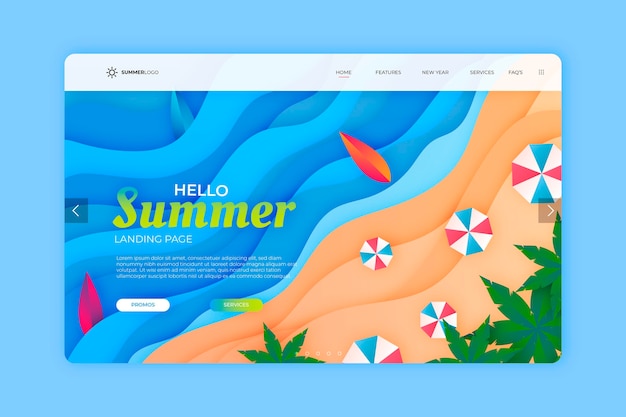 Sommer landing page template-stil