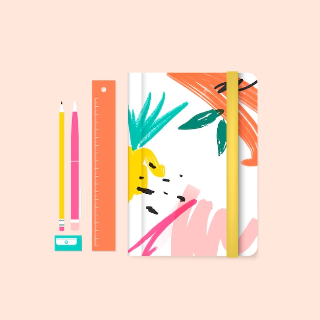 Sommer Memphis Design Briefpapier Vektor