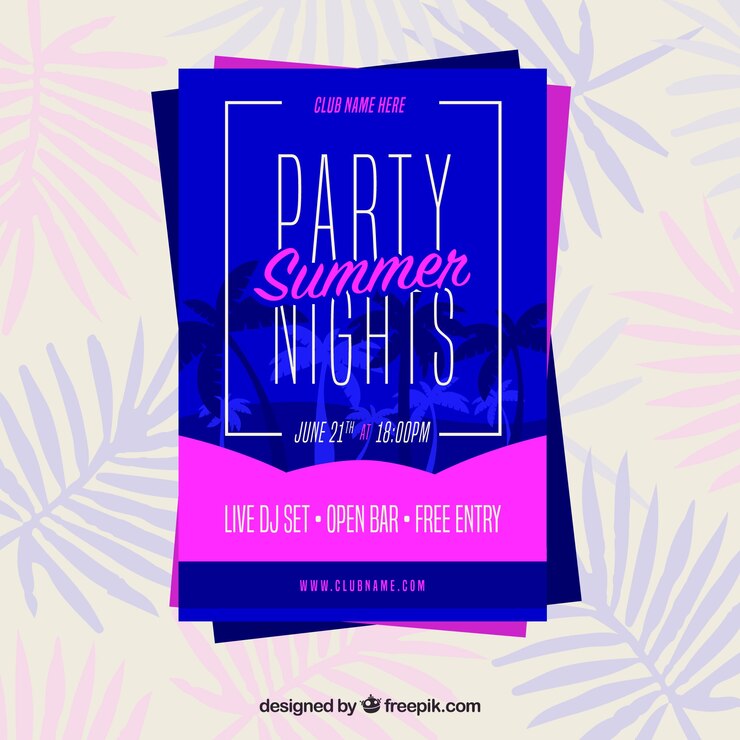Kostenlose Vektor sommer-party-poster