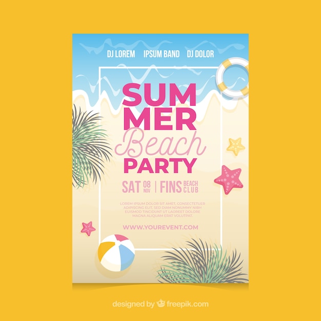 Kostenloser Vektor sommer-party-poster