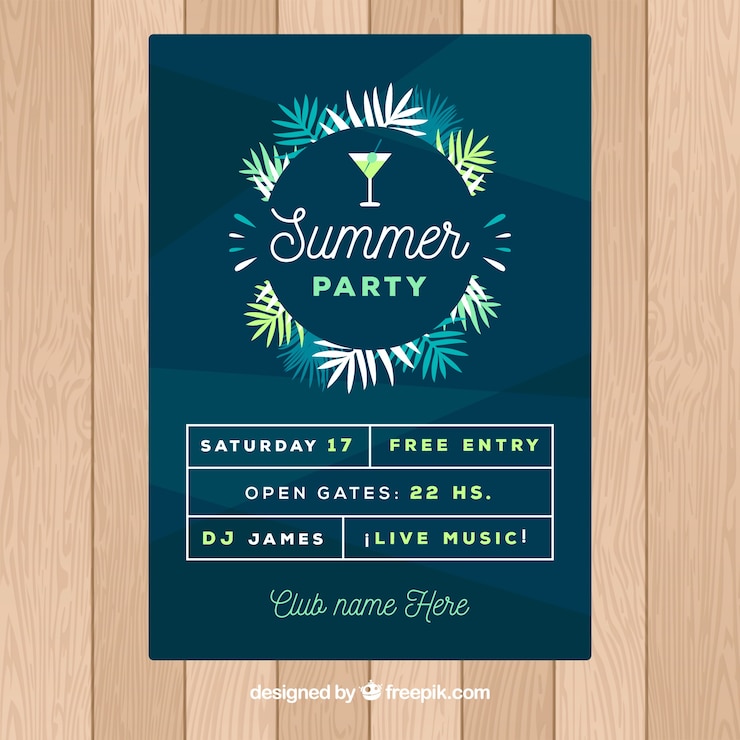 Kostenlose Vektor sommer-party-poster
